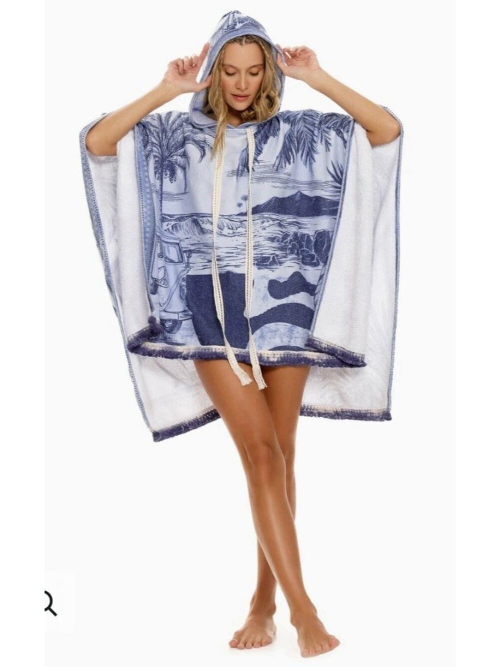 Free People AGUA BENDITA Delilah Shaka Poncho Beach Coverup - Picture 2 of 6